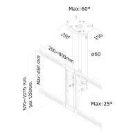 Uchwyt sufitowy do monitorów Neomounts by Newstar 37"-75" PLASMA-C100 - Srebrny