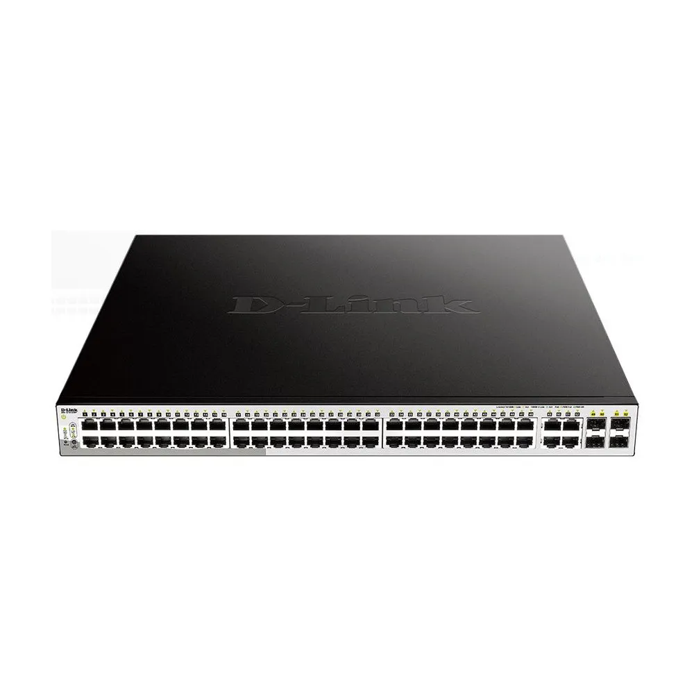 Switch zarządzalny D-Link DGS-1210-52MP/E, 48x 100|1000Mbps RJ45, 4x 1GbE RJ45|SFP combo, POE+ 370W | Sklep ITnes.pl, IT for BUS