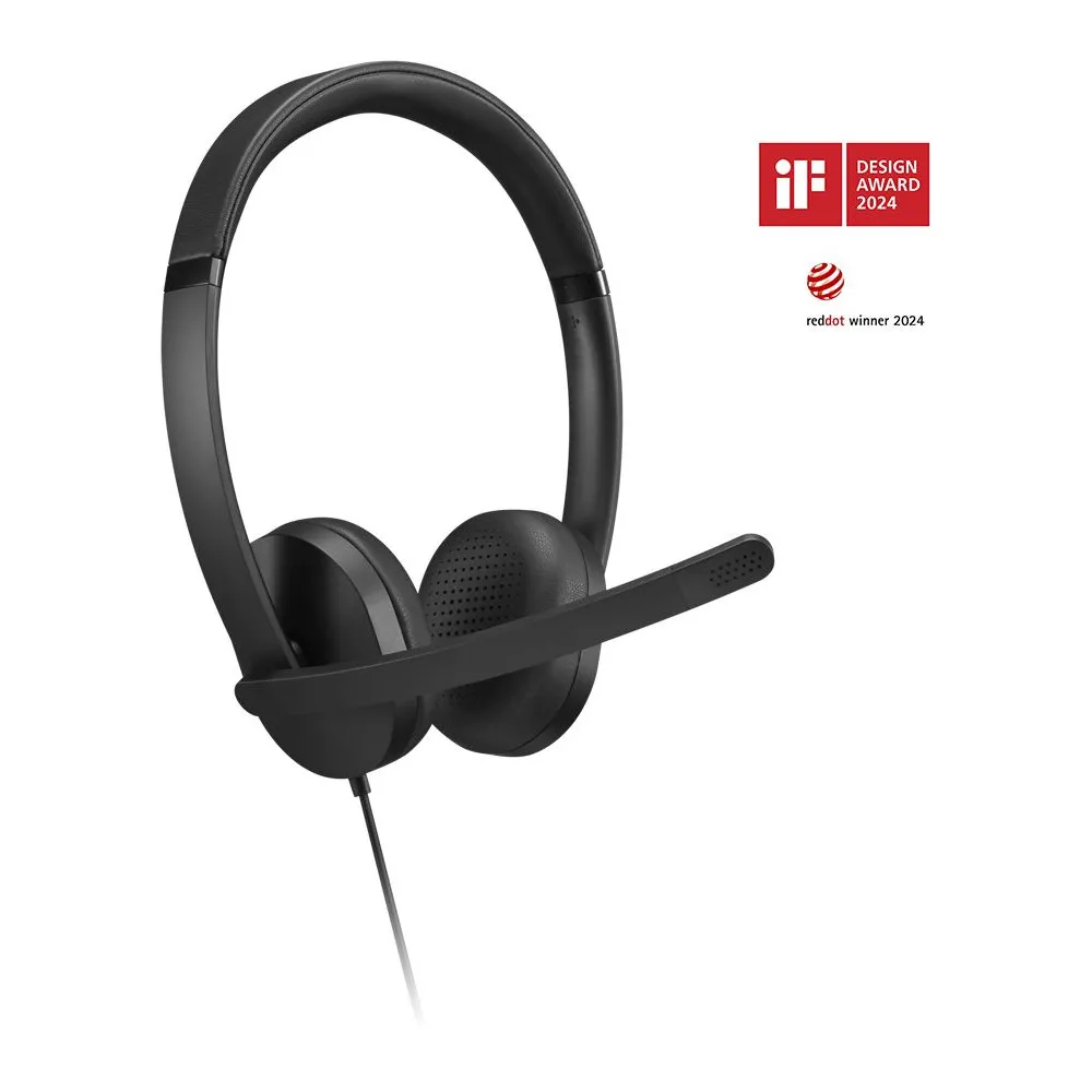 Zestaw słuchawkowy Lenovo USB-A Wired Stereo Headset Gen 2 4XD1P83425 - Czarny