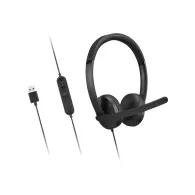 Zestaw słuchawkowy Lenovo USB-A Wired Stereo Headset Gen 2 4XD1P83425 - Czarny