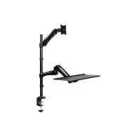 Uchwyt biurkowy na monitor i klawiaturę Maclean 13-27" 9 kg MC-681 - Czarny | Sklep ITnes.pl - IT for BUSINESS