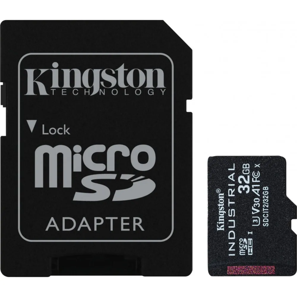Karta pamięci Kingston Industrial MicroSDHC 32 GB Class 10 A1 pSLC Card + SD Adapter SDCIT2/32GB - Czarna | Sklep ITnes.pl - IT 