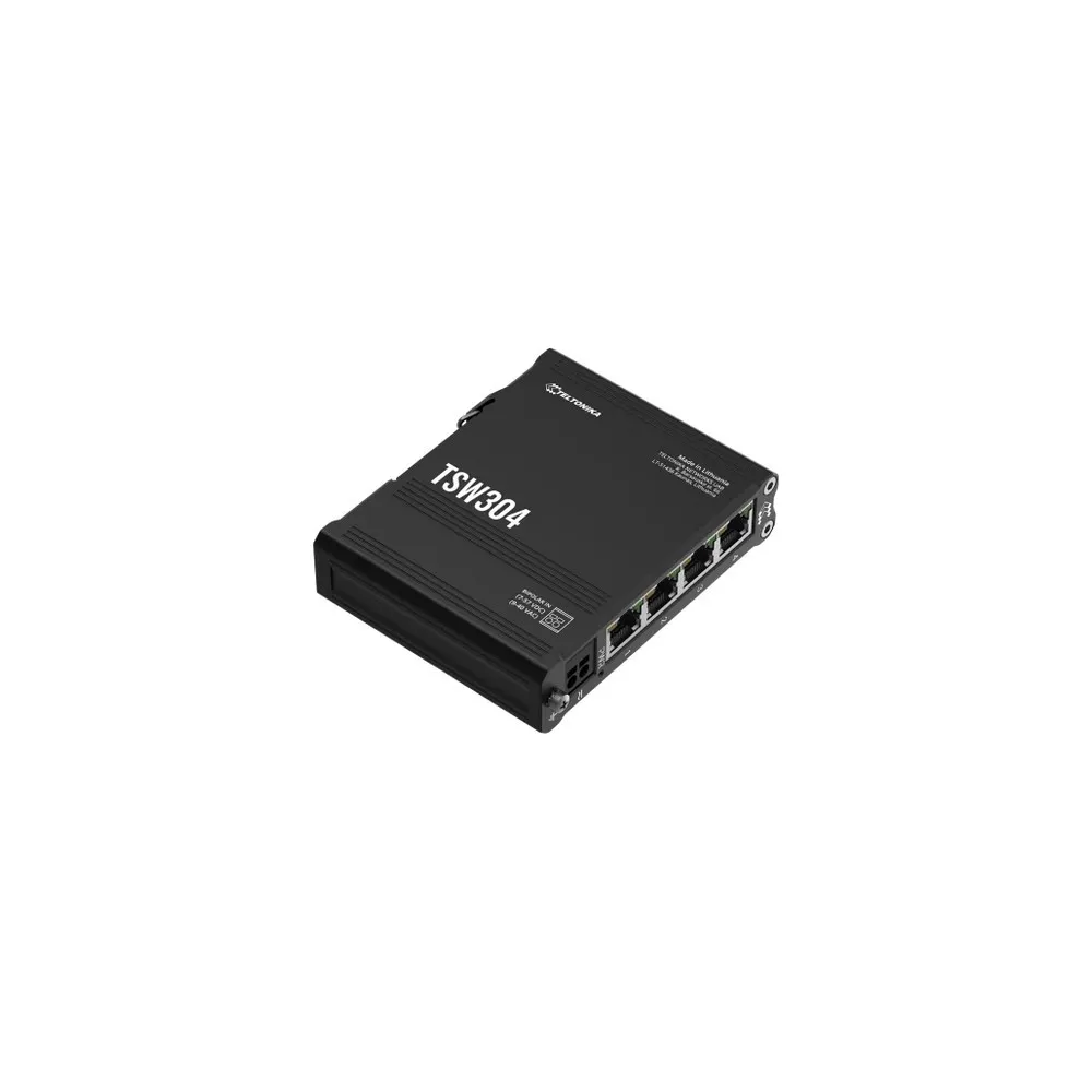 Switch przemysłowy Teltonika TSW304, 4x 1GbE RJ45, DIN, niezarządzalny, TSW304 000000 | Sklep ITnes.pl, IT for BUSINESS
