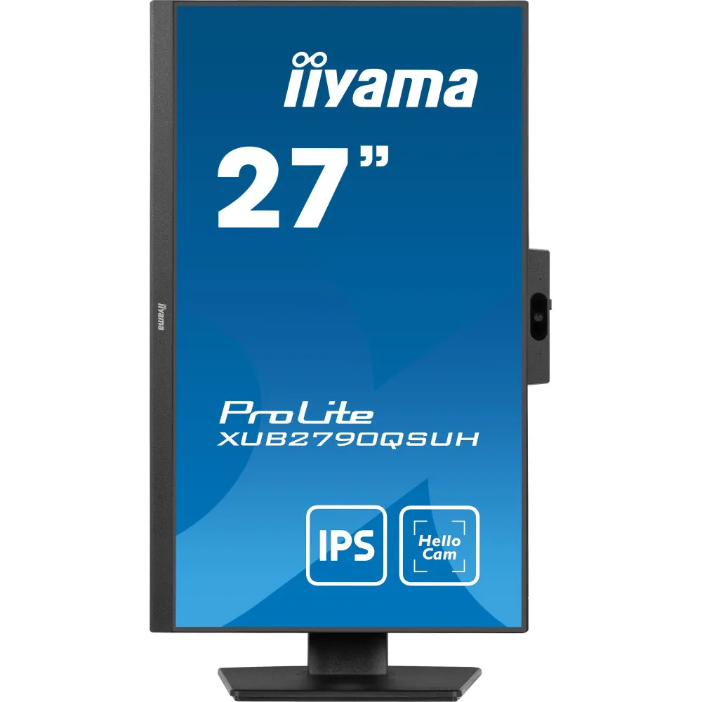 Monitor iiyama ProLite XUB2790QSUH-B1 - 27"/2560x1440 (QHD)/100Hz/IPS/0,400 ms/pivot/kamera/USB-C/Czarny - zdjęcie