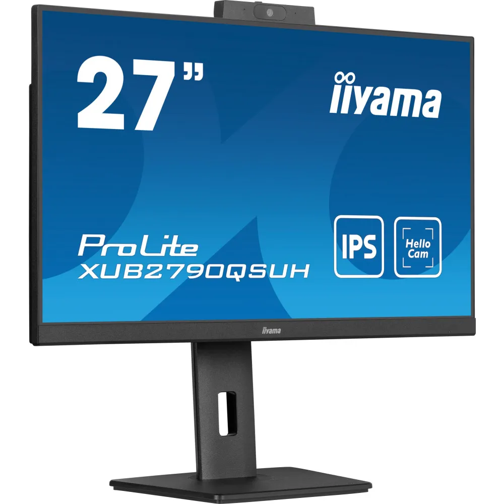 Monitor iiyama ProLite XUB2790QSUH-B1 - 27"/2560x1440 (QHD)/100Hz/IPS/0,400 ms/pivot/kamera/USB-C/Czarny - zdjęcie