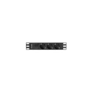 Listwa zasilająca Rack PDU Lanberg PDU-03F-0200-IEC-BK - do szaf 10", 1U, 3 gniazda "schuko", przewód 2m