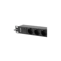 Listwa zasilająca Rack PDU Lanberg PDU-03F-0200-IEC-BK - do szaf 10", 1U, 3 gniazda "schuko", przewód 2m