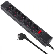 Listwa zasilająca Maclean Energy 5-outlet with switch 250VAC/10A MCE219 - 5 gniazd, 1,5 m, Czarna | Sklep ITnes.pl - IT for BUSI