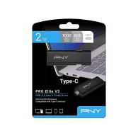 Pendrive PNY PRO Elite V3 USB-C 3.2 Gen 2 2TB P-FD2TBPROV3C-GE - odczyt do 1000MB|s, zapis do 800MB|s, Czarny