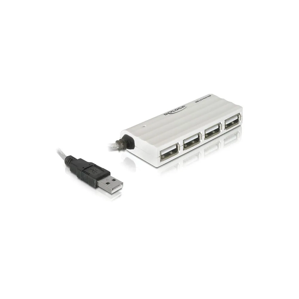 Delock 87445 HUB USB 2.0 DELOCK 4-PORTY BIAŁY | Sklep ITnes.pl - IT for BUSINESS