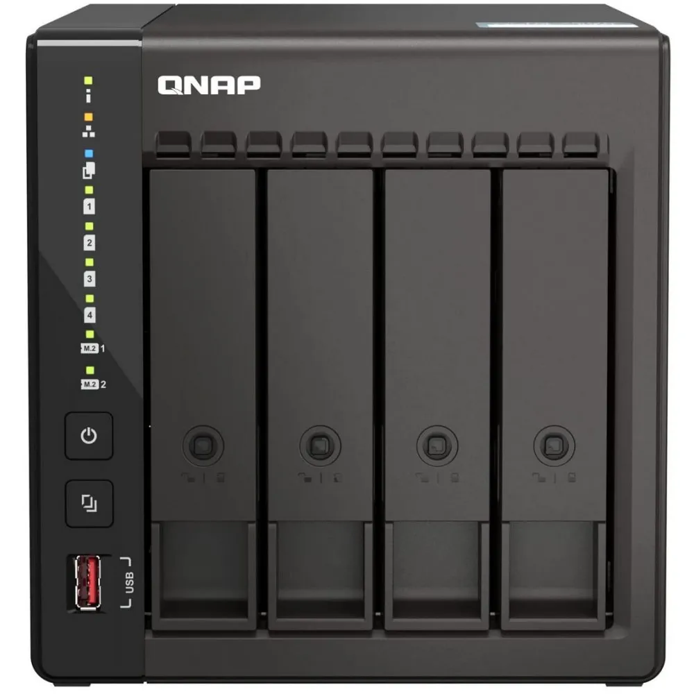 Serwer NAS QNAP Tower TS-453E-8G, Tower, Intel Celeron J6412, 8GB RAM, 4 wnęki, 2 x M.2, hot-swap, 3 lata Carry-in | Sklep ITnes