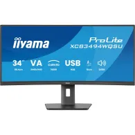 Monitor iiyama ProLite XCB3494WQSU-B1, 34", 3440x1440 (UWQHD), 120Hz, 21:9, zakrzywiony, VA, 0,4 ms, USB-C, Czarny | Sklep ITnes