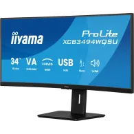 Monitor iiyama ProLite XCB3494WQSU-B1, 34", 3440x1440 (UWQHD), 120Hz, 21:9, zakrzywiony, VA, 0,4 ms, USB-C, Czarny | Sklep ITnes