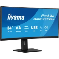 Monitor iiyama ProLite XCB3494WQSU-B1, 34", 3440x1440 (UWQHD), 120Hz, 21:9, zakrzywiony, VA, 0,4 ms, USB-C, Czarny | Sklep ITnes