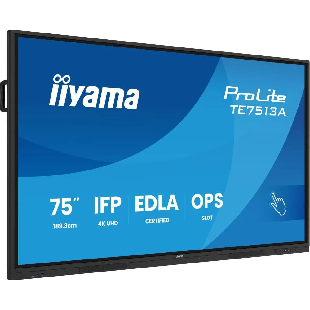 Monitor iiyama ProLite TE7513A-B1AG - 74,5"/3840x2160 (4K)/IPS/8 ms/dotykowy/USB-C/Czarny