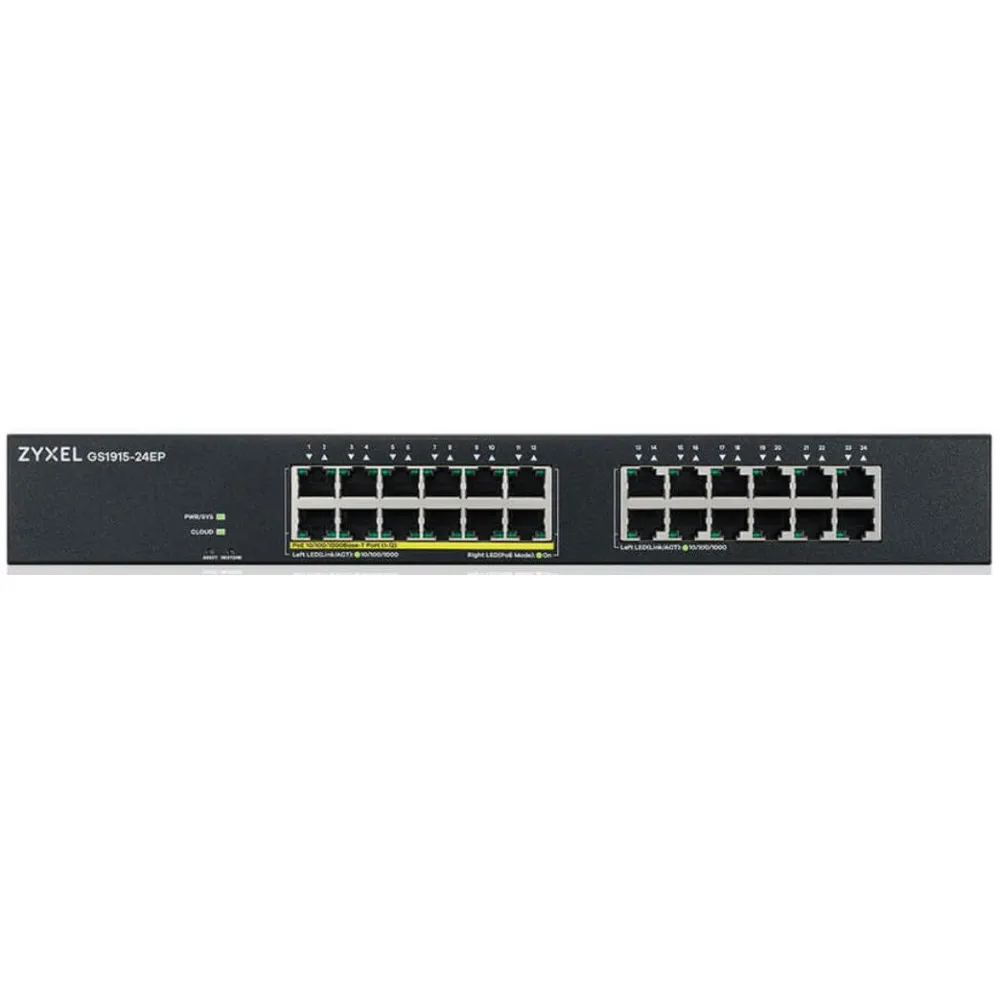Switch zarządzalny Zyxel GS1915-24EP-EU0101F, 24x 100|1000Mbps RJ45, POE+ 130W | Sklep ITnes.pl, IT for BUSINESS