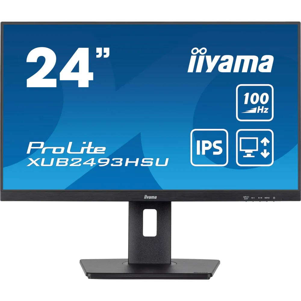 Monitor iiyama ProLite XUB2493HSU-B6, 23,8", 1920x1080 (FHD), 100Hz, IPS, FreeSync, 1 ms, pivot, Czarny | Sklep ITnes.pl, IT for