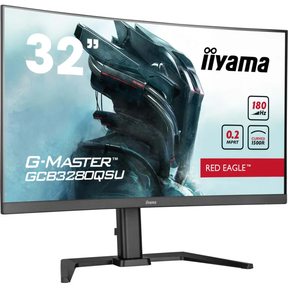 Zdjęcie produktu Monitor iiyama G-MASTER GCB3280QSU-B2 - 31,5"/2560x1440 (QHD)/180Hz/zakrzywiony/VA/FreeSync/HDR/0,200 ms/Czarny
