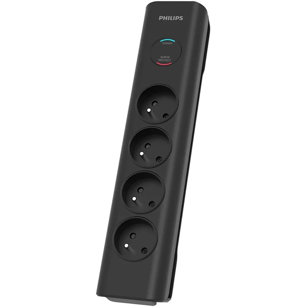 Listwa przeciwprzepięciowa Philips PHIL-SPN7040BA/60 - 4 gniazda AC, 2m, Czarna