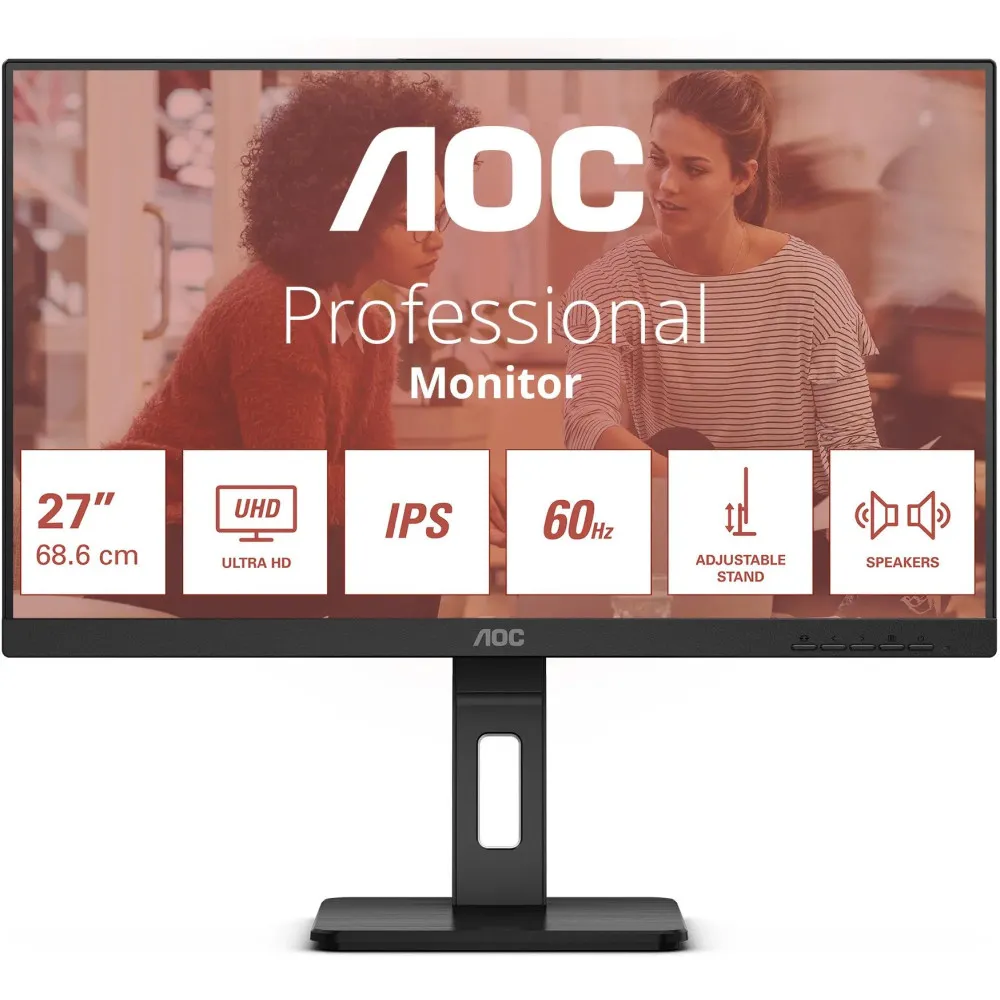 Monitor AOC U27E3UF, 27", 3840x2160 (4K), 60Hz, IPS, 4 ms, pivot, Czarny | Sklep ITnes.pl, IT for BUSINESS