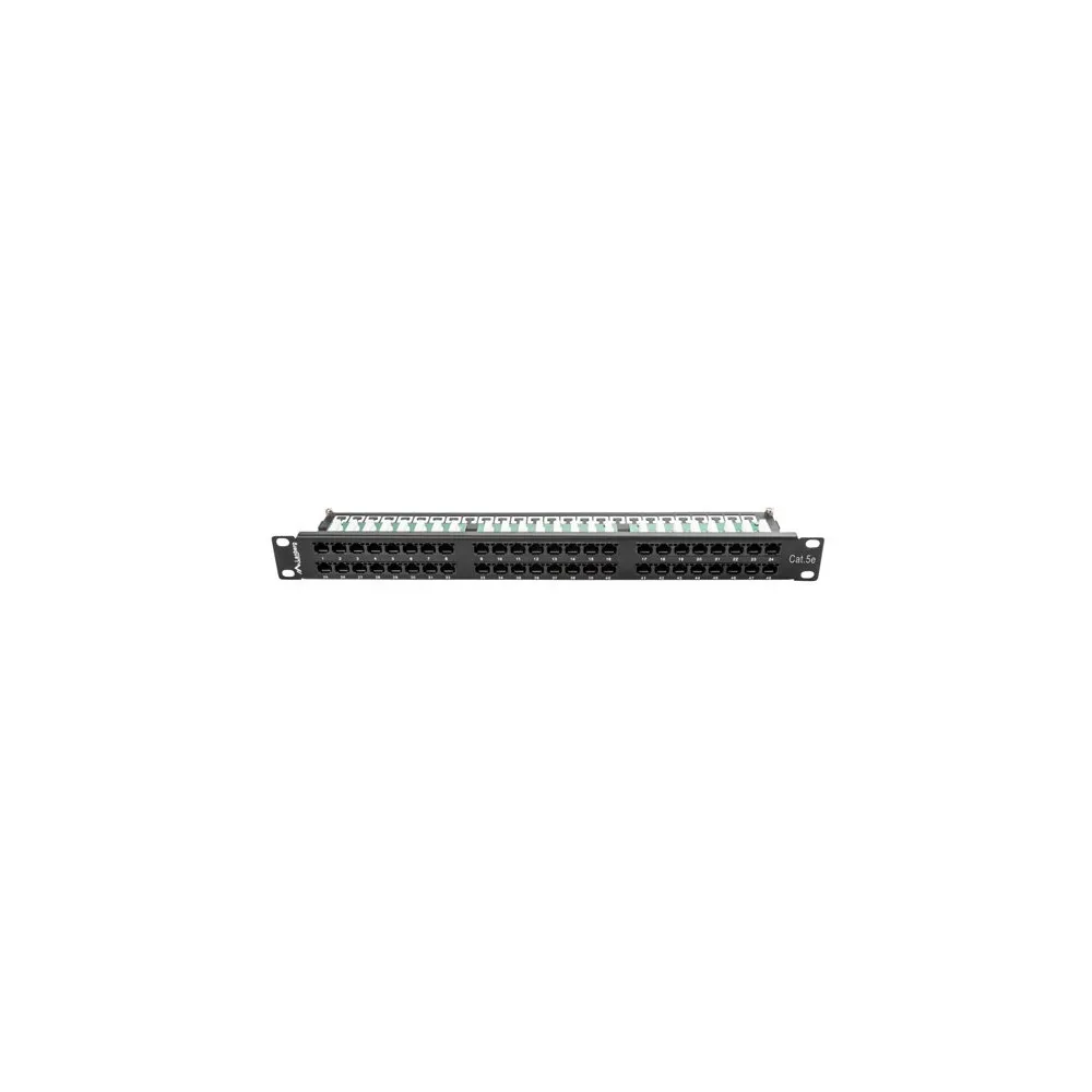 Patchpanel 19" Lanberg PPU5-1048-B - 48 nieekranowanych portów, 1U, KAT. 5r, czarny