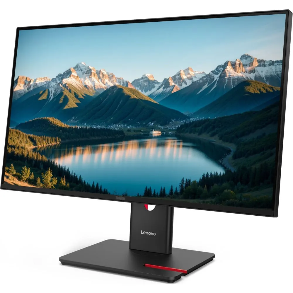 Monitor Lenovo ThinkVision T27Q-40 64A6ZAT6EU - 27"/2560x1440 (QHD)/48Hz-120Hz/IPS/HDR/4 ms/pivot/kamera/USB-C/Czarny - zdjęcie