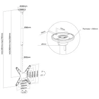 Uchwyt sufitowy do monitorów Neomounts by Newstar 32"-75" FPMA-C340BLACK - Czarny
