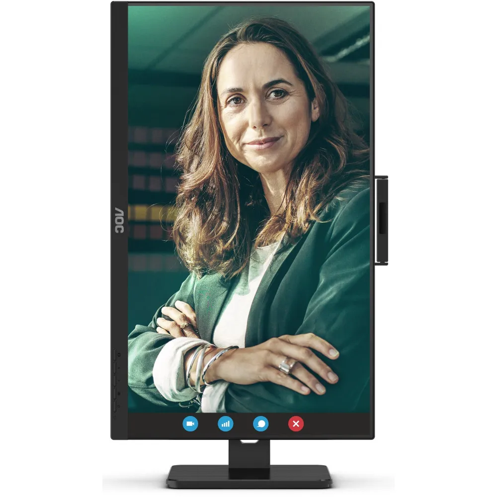 Monitor AOC Q27P3QW - 27"/2560x1440 (QHD)/100Hz/IPS/HDR/4 ms/pivot/kamera/Czarny - zdjęcie