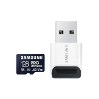 Karta pamięci Samsung Pro Ultimate microSDXC 128GB 160MB/s + czytnik MB-MY128SB/WW - Niebieska