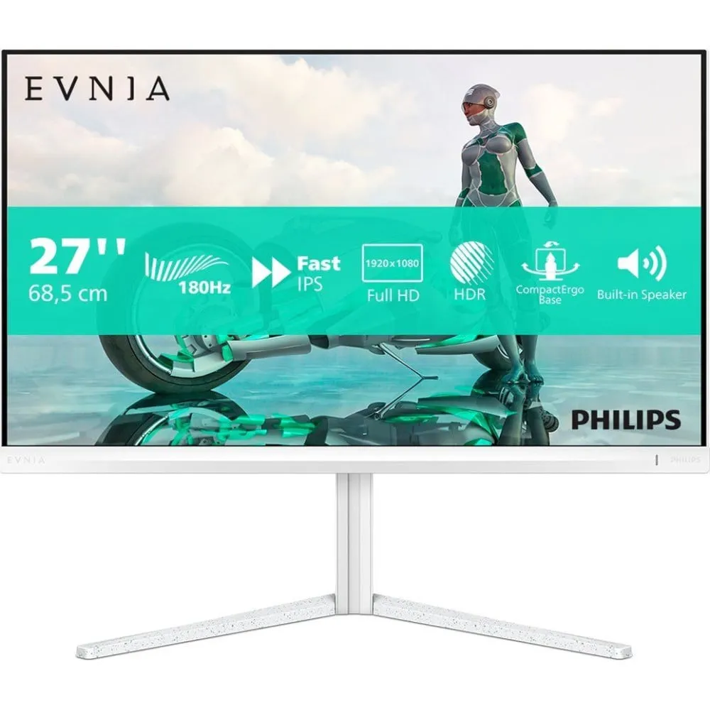 Monitor Philips Evnia 27M2N3201A/00, 27", 1920x1080 (FHD), 180Hz, IPS, HDR, 1 ms, pivot, Biały | Sklep ITnes.pl, IT for BUSINESS