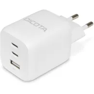 Ładowarka sieciowa Dicota Compact Laptop GaN Charger 65W D32054 - 1x USB-A, 2x USB-C, 65W, Biała