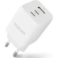 Ładowarka sieciowa Dicota Compact Laptop GaN Charger 65W D32054 - 1x USB-A, 2x USB-C, 65W, Biała