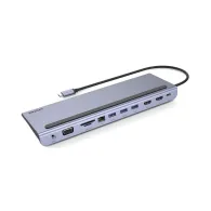 Replikator portów Unitek 11-in-1 USB-C RJ45 MST 100W PD D1022B, 11 portów, Kolor srebrny | Sklep ITnes.pl, IT for BUSINESS