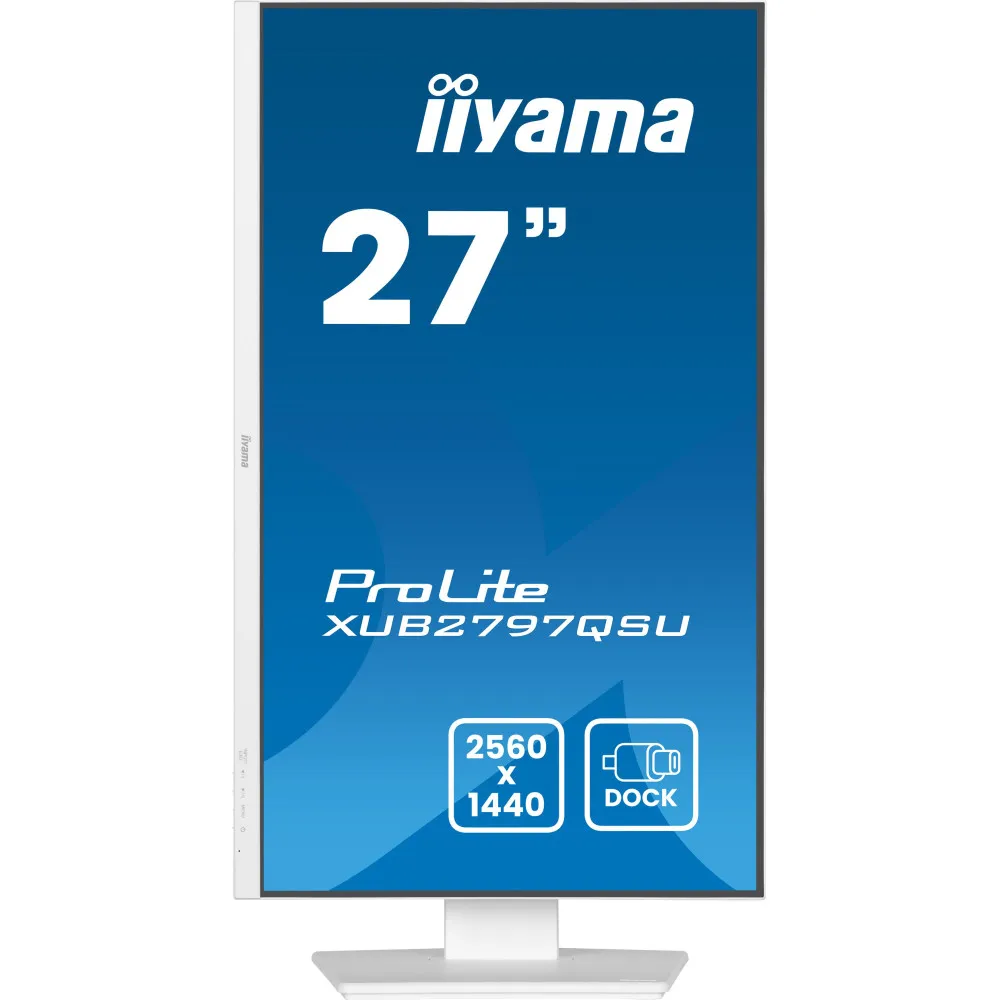 Monitor iiyama ProLite XUB2797QSU-W2 - 27"/2560x1440 (QHD)/100Hz/IPS/1 ms/pivot/Biały