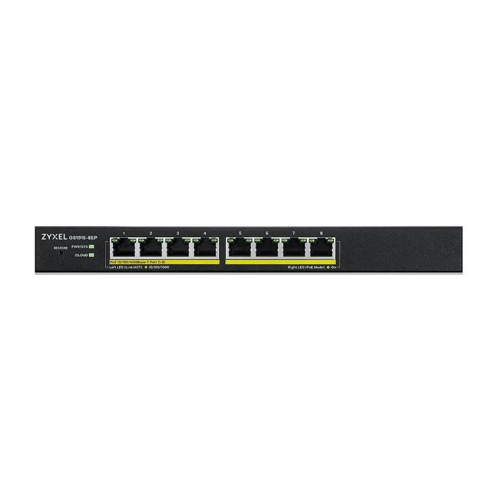 Switch zarządzalny Zyxel GS1915-8EP-EU0101F, 8x 100|1000Mbps RJ45, POE 60W, pasywne chłodzenie | Sklep ITnes.pl, IT for BUSINESS