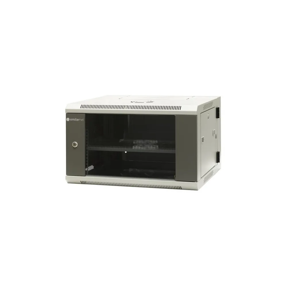 Szafa rack 19" 6U Emiter EM/AH6506, 600 x 550 x 370mm, drzwi blacha|szkło, dwusekcyjna | Sklep ITnes.pl, IT for BUSINESS