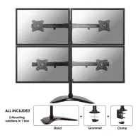 Neomounts Select Tilt/Turn/Rotate Quad Desk Mount for four 10-27" Monitor Screens, Height Adjustable, Black - NM-D335D4BLACK | S Neomounts Select Tilt/Turn/Rotate Quad Desk Mount for four 10-27" Monitor Screens, Height Adjustable, Black - NM-D335D4BLACK | S