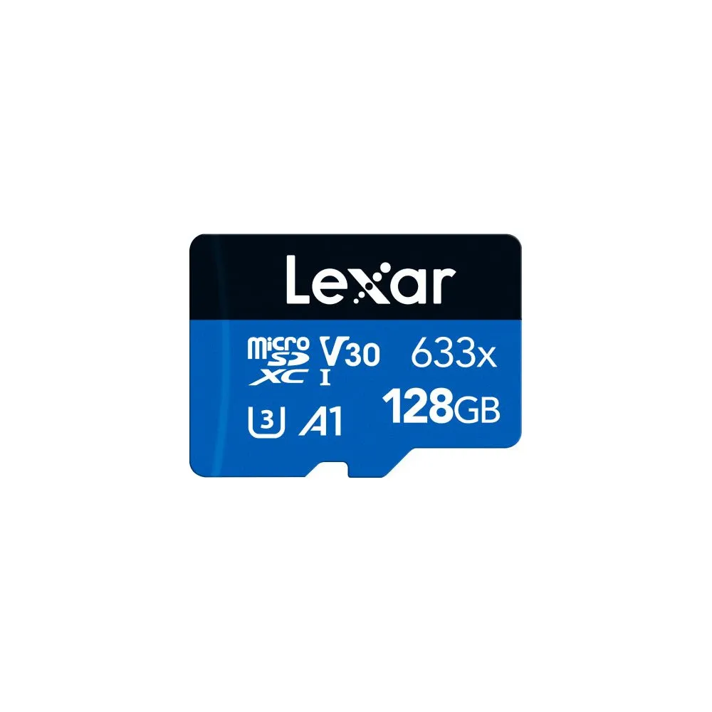 Karta pamięci Lexar microSDXC 128 GB High-Performance 633x LSDMI128BB633A - Adapter SD, 100|45MB|s, C10, A1, V30, U3