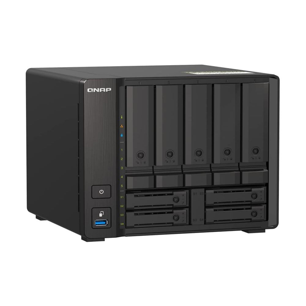 Zdjęcie produktu Serwer NAS QNAP Tower TS-H973AX--EU8CV - Tower/AMD Ryzen V1500B/64 GB RAM/72 TB/9 wnęk/hot-swap/3 lata Door-to-Door