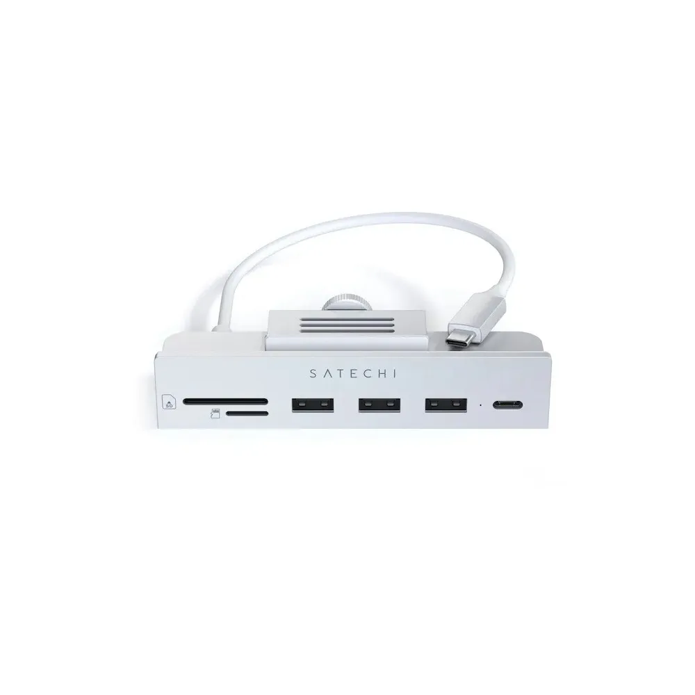 Replikator portów Satechi USB-C Clamp Hub ST-UCICHS - Hub do iMac M1 i M3 24" i 27" Studio Display 2022 USB-C, Srebrny