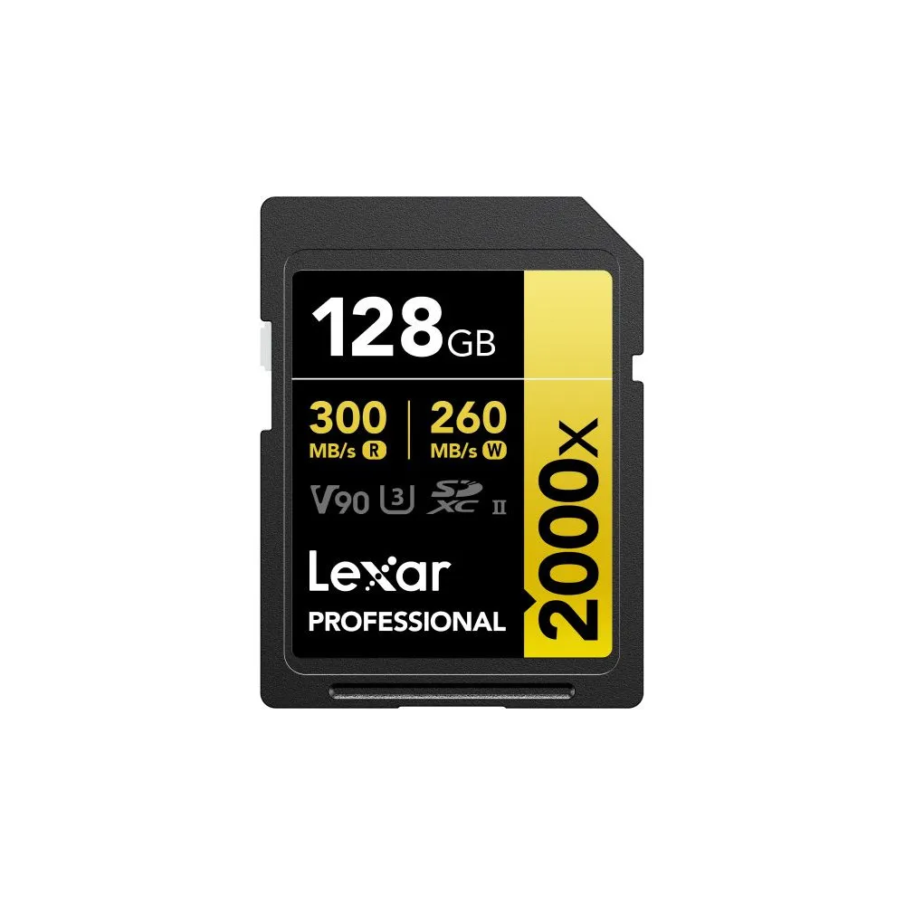 Karta pamięci Lexar SDXC 128 GB Professional 2000x LSD2000128G-BNNNG - UHS-II, 300MB|s|260MB|s, C10, V90, U3