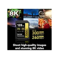 Karta pamięci Lexar SDXC 128 GB Professional 2000x LSD2000128G-BNNNG - UHS-II, 300MB|s|260MB|s, C10, V90, U3