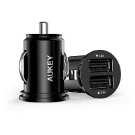 Ładowarka samochodowa AUKEY CC-S1 - 2xUSB AiPower 4.8A 24W, Czarna