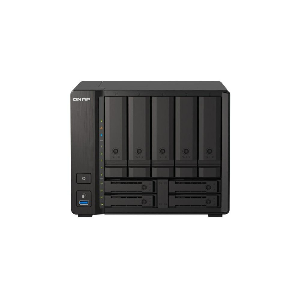 Zdjęcie produktu Serwer NAS QNAP Tower TS-H973AX-PF - Tower/AMD Ryzen V1500B/64 GB RAM/48 TB/9 wnęk/hot-swap/3 lata Door-to-Door