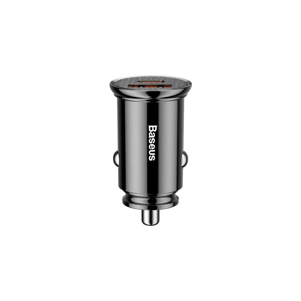 Ładowarka samochodowa Baseus Baseus Circular Plastic CCALL-YS01 - 30W QC4.0+, USB-C, USB-A, Czarna