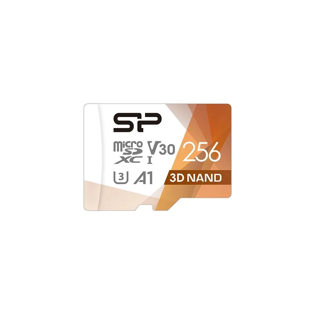 Karta pamięci Silicon Power microSDXC Superior Pro 256GB SP256GBSTXDU3V20AB - Class 10, UHS-I U3, V30, A1, 4K UHD, Adapter