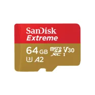 Karta pamięci SanDisk Extreme microSDXC 64GB + adapter SDSQXA2-064G-GN6AA - Kolor złoty, Czerwona | Sklep ITnes.pl - IT for BUSI