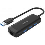 H1111A Unitek Hub USB 3 5Gbps 3 porty USB-A + RJ45 - zdjęcie 2