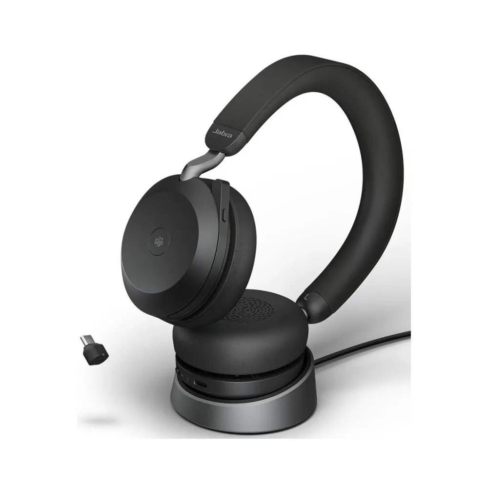 Słuchawki bezprzewodowe nauszne Jabra Evolve 2 75 USB-C MS Stereo Stand 27599-999-889 - Czarne | Sklep ITnes.pl - IT for BUSINES