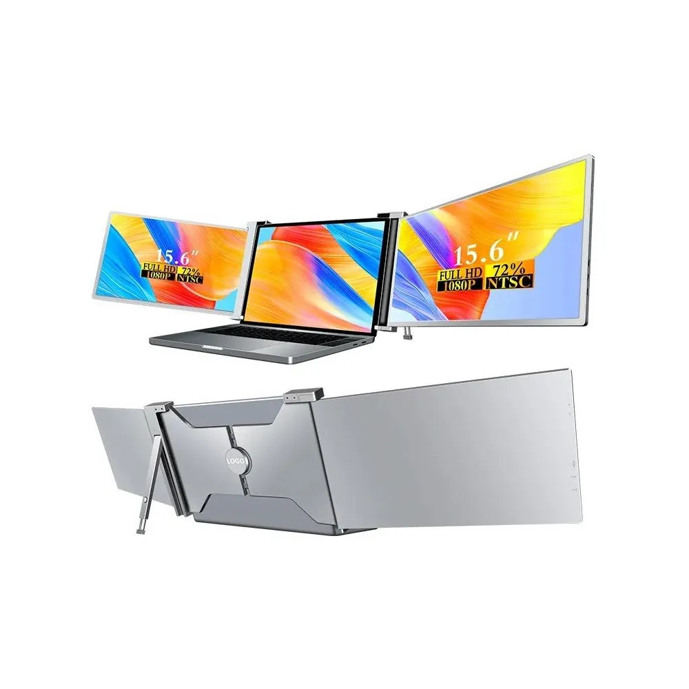 Monitor Extralink EX.21632 - 15,6"/1920x1080 (Full HD)/IPS/USB-C/Srebrny - zdjęcie